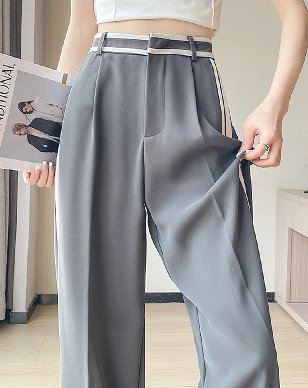 ♀Straight Line Loose Pants