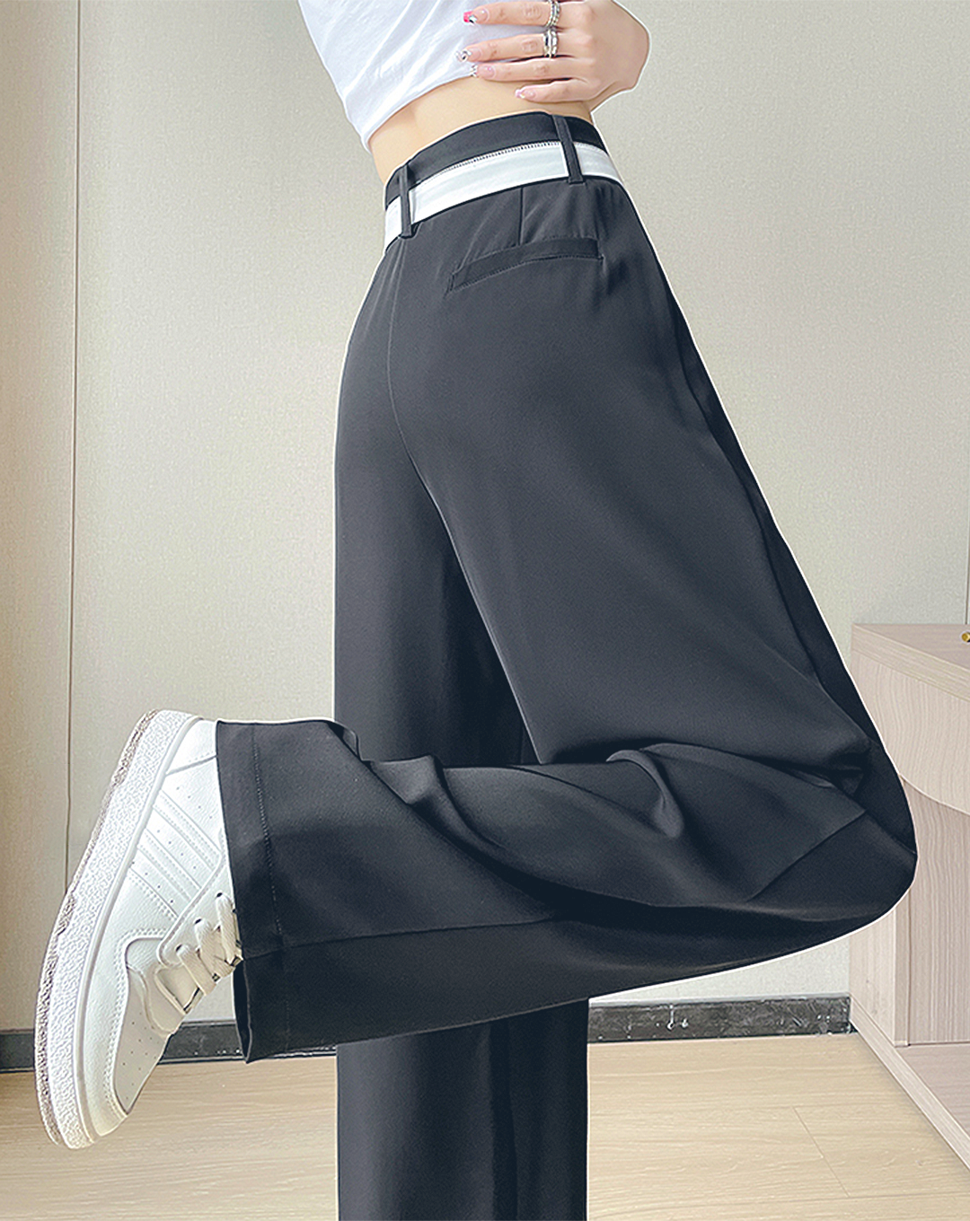 ♀Folded Waist Loose Pants