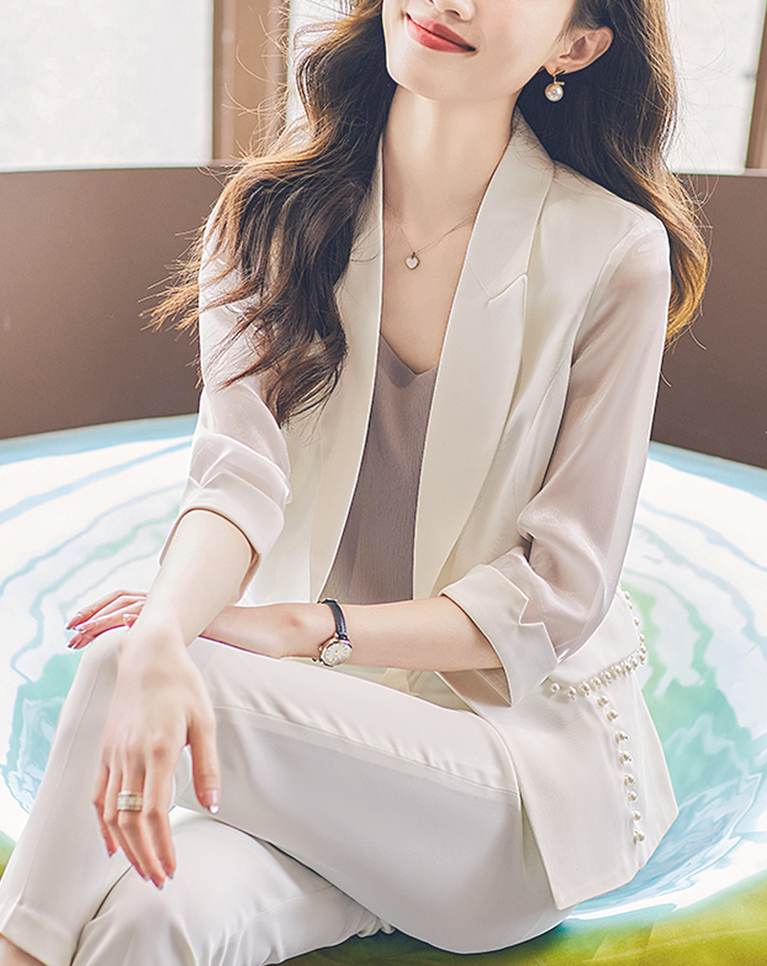 ♀See-through Sleeve Suit