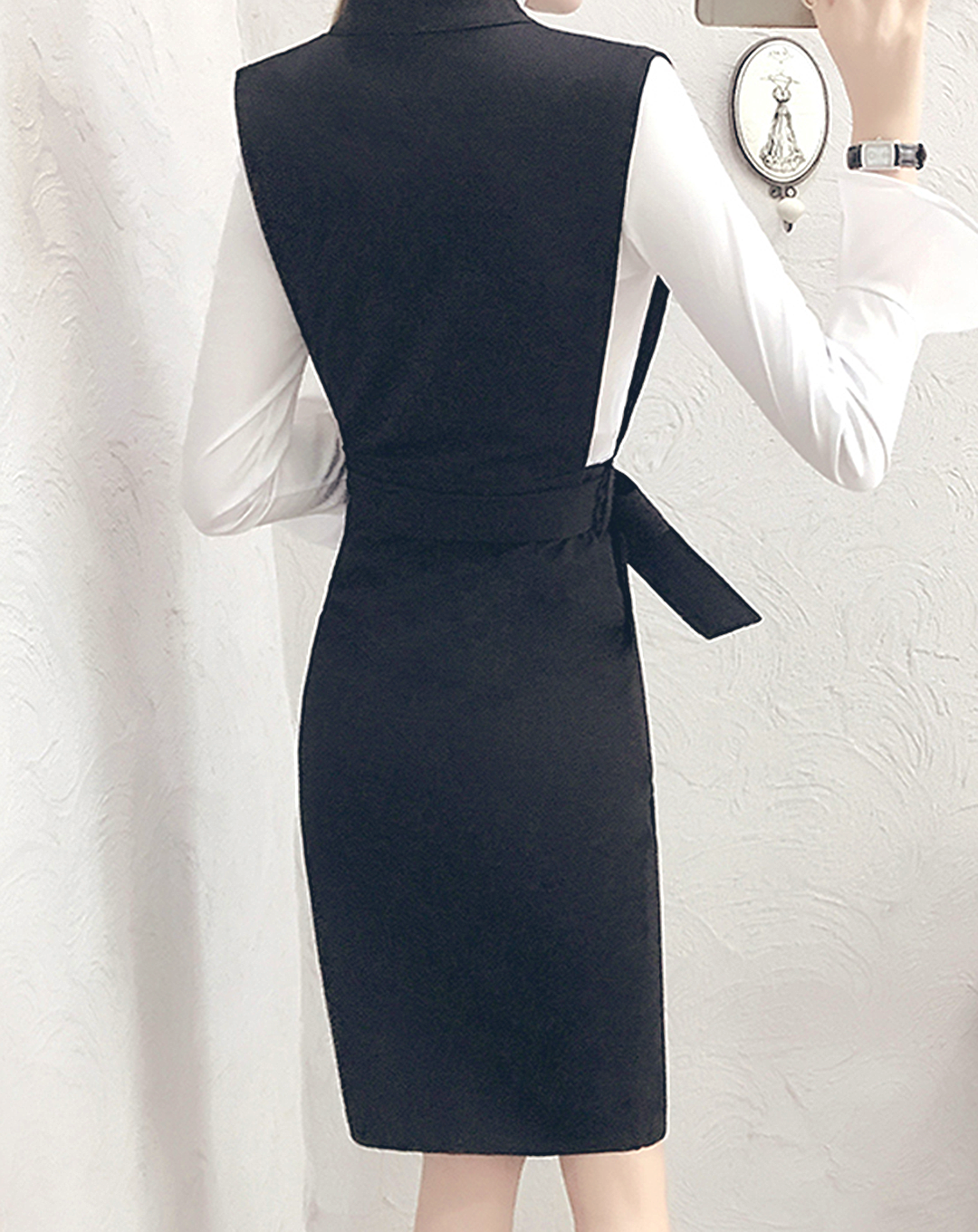 ♀Extension Cuffs Shirt & Slit Dress