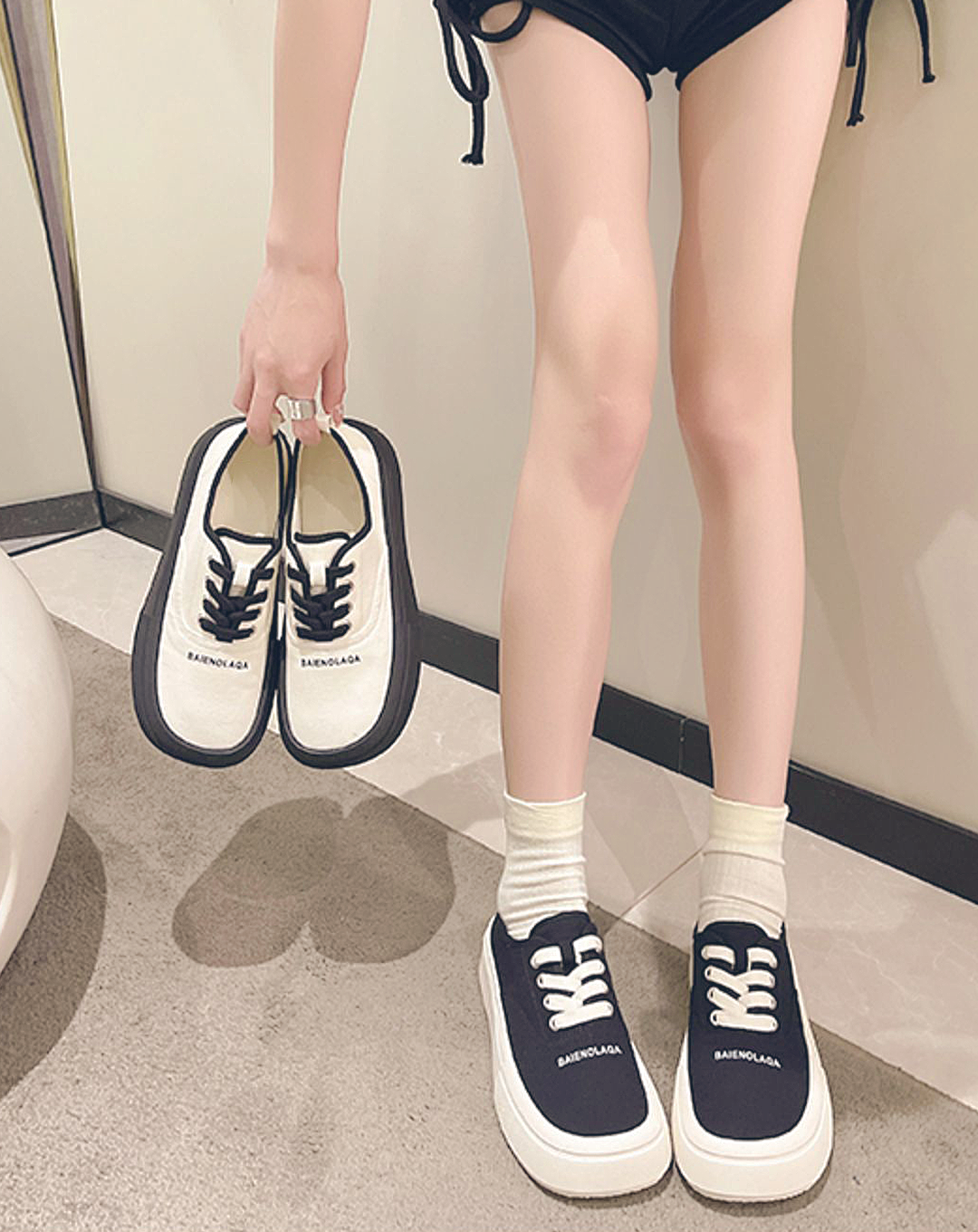♀Low Cut Platform Sneakers