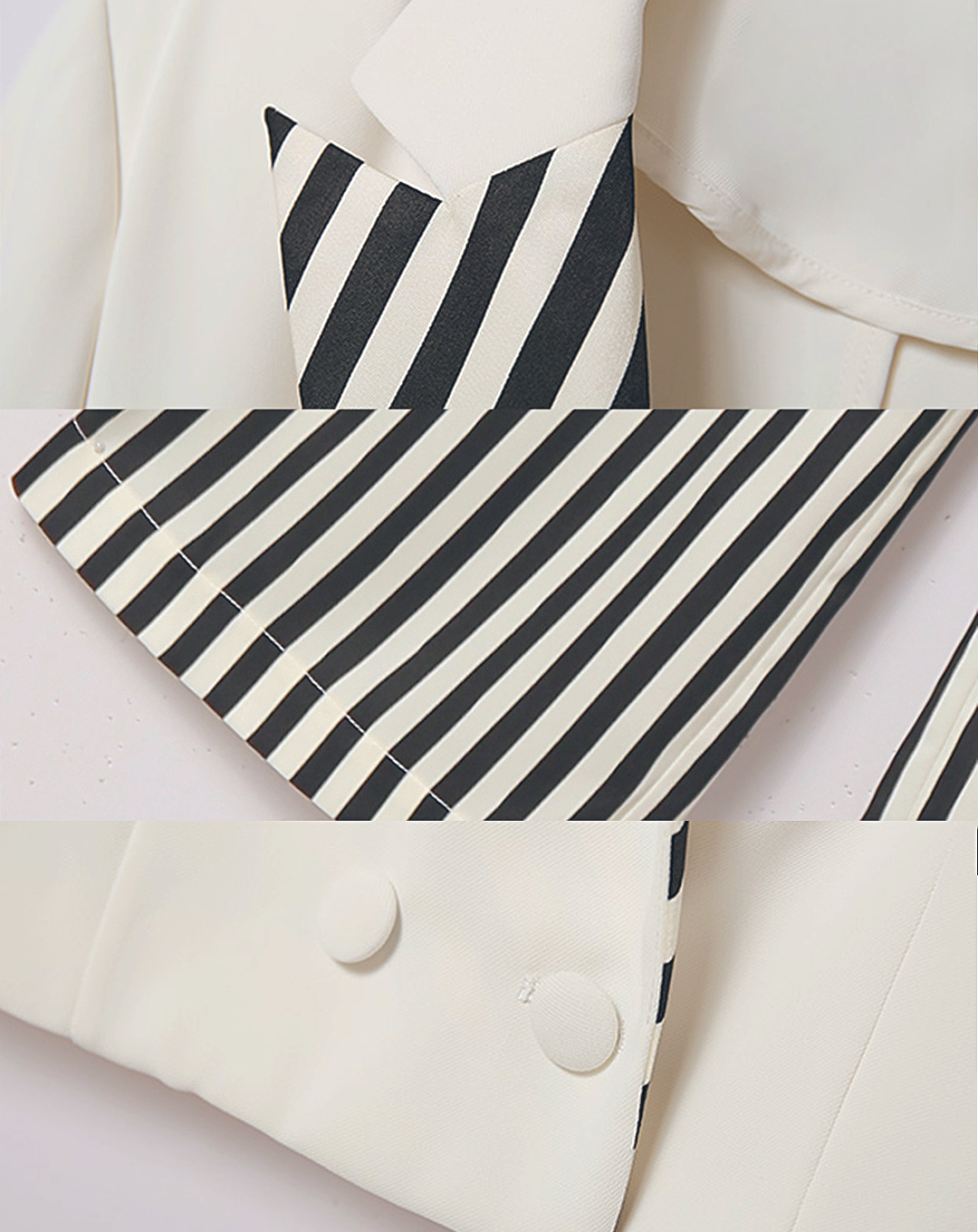 ♀Striped Jacket & Straight Pants