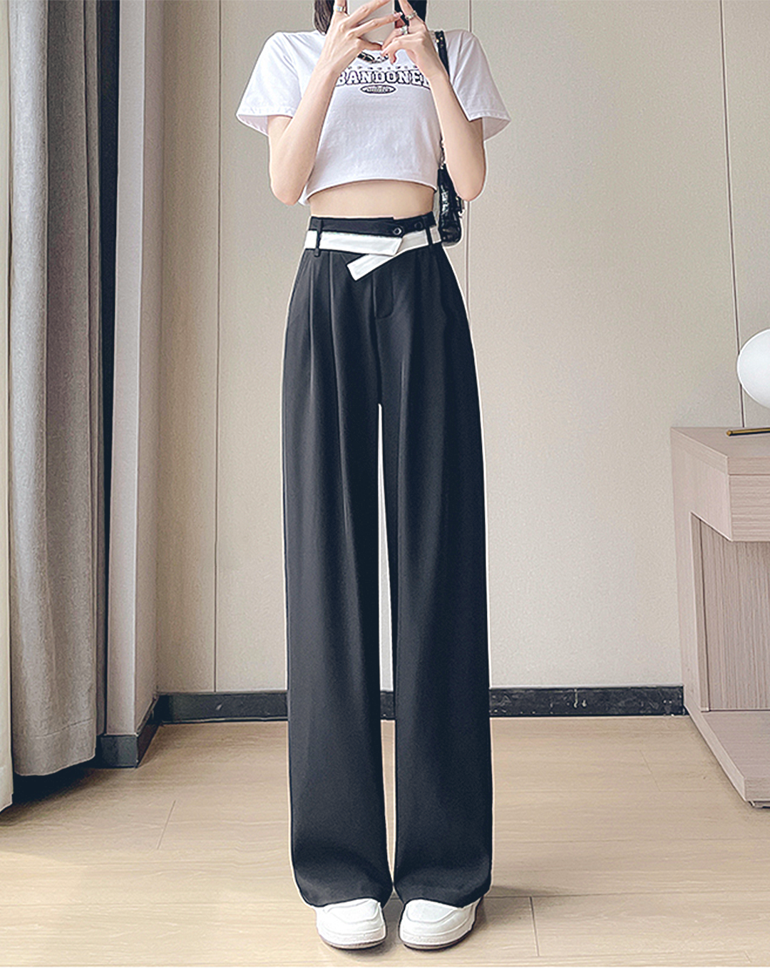 ♀Folded Waist Loose Pants
