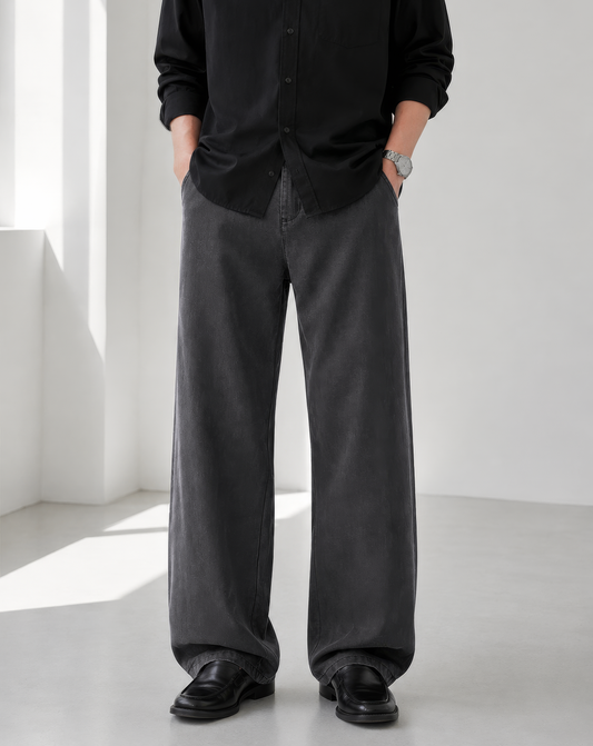 ♂Faded Black Wide Pants