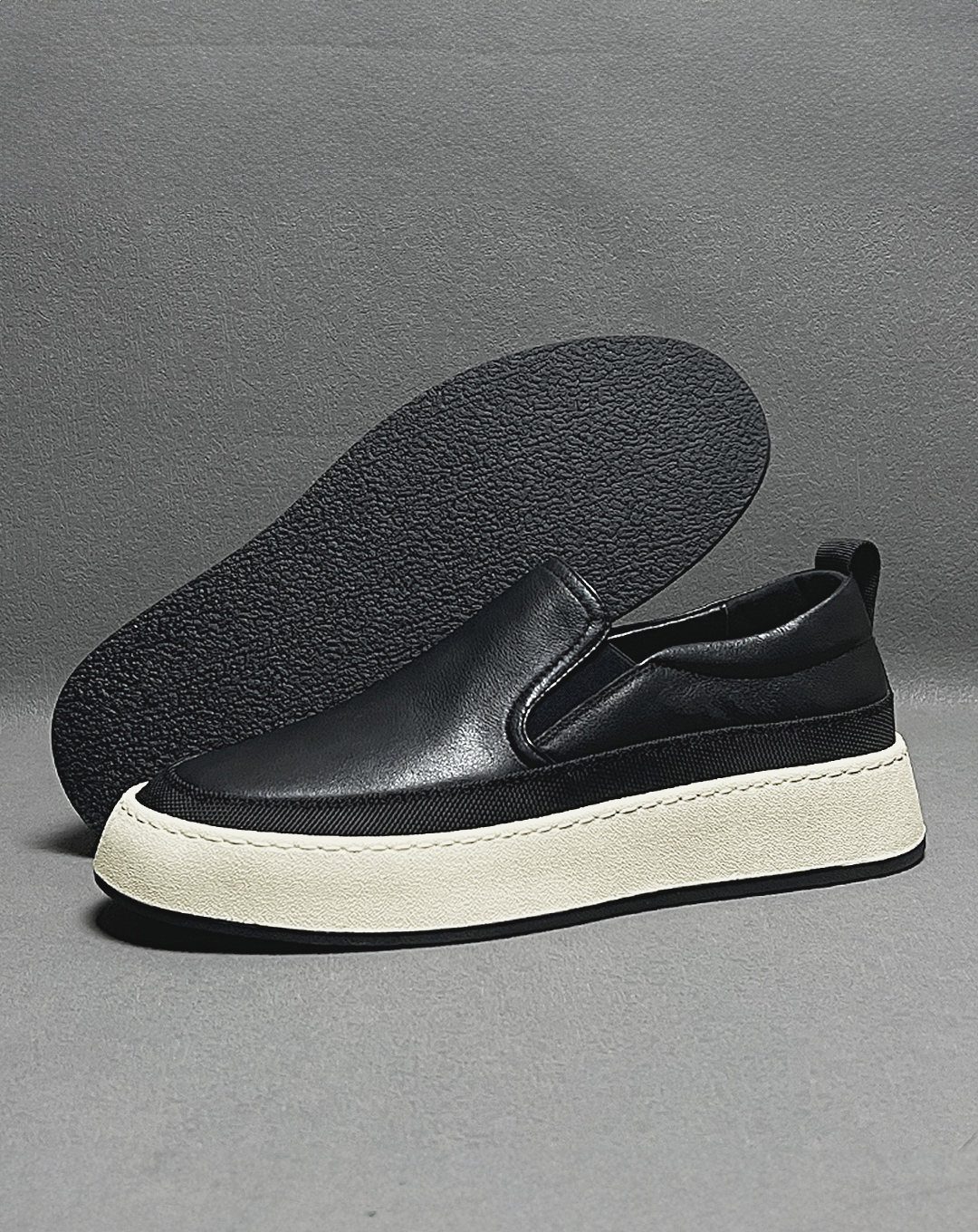 ♂♀本革/Monotone Platform Slip-On Shoes