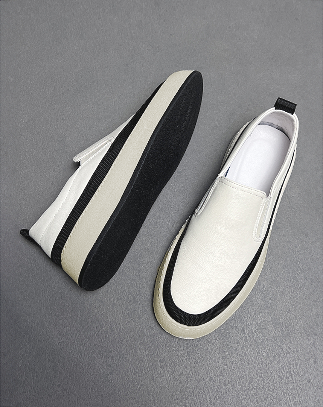 ♂♀本革/Monotone Platform Slip-On Shoes