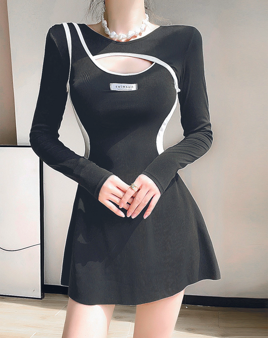 ♀Cutout Decollete Swimsuit