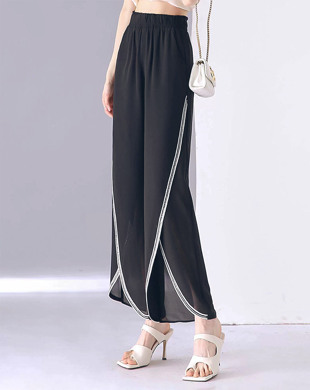 ♀Rhinestone Sheer Pants