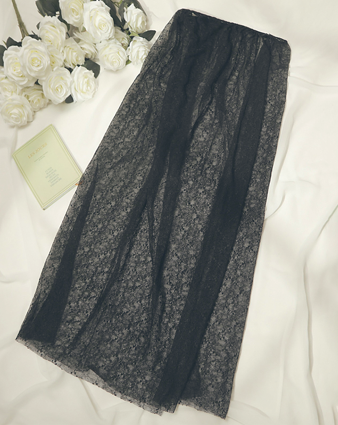 ♀Black Sheer Swimsuit and Lace Pareo