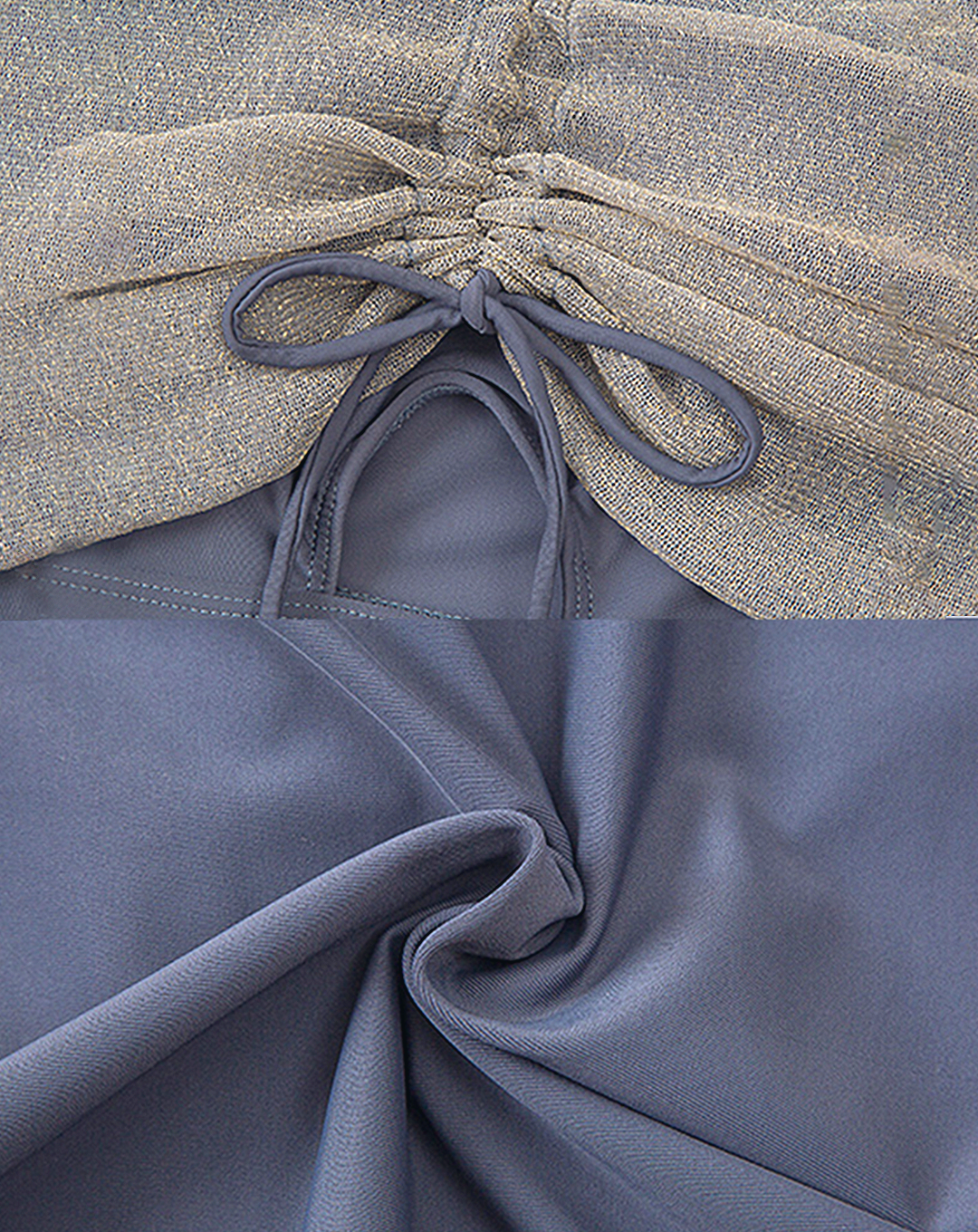 ♀Front Drawstring Sheer Swimsuit