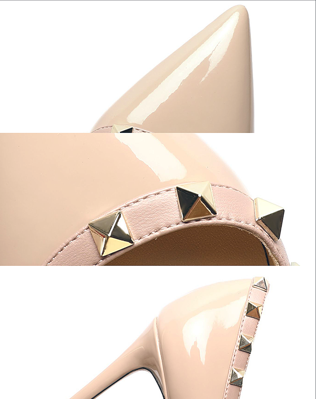 ♀Studs Line Separate Pumps