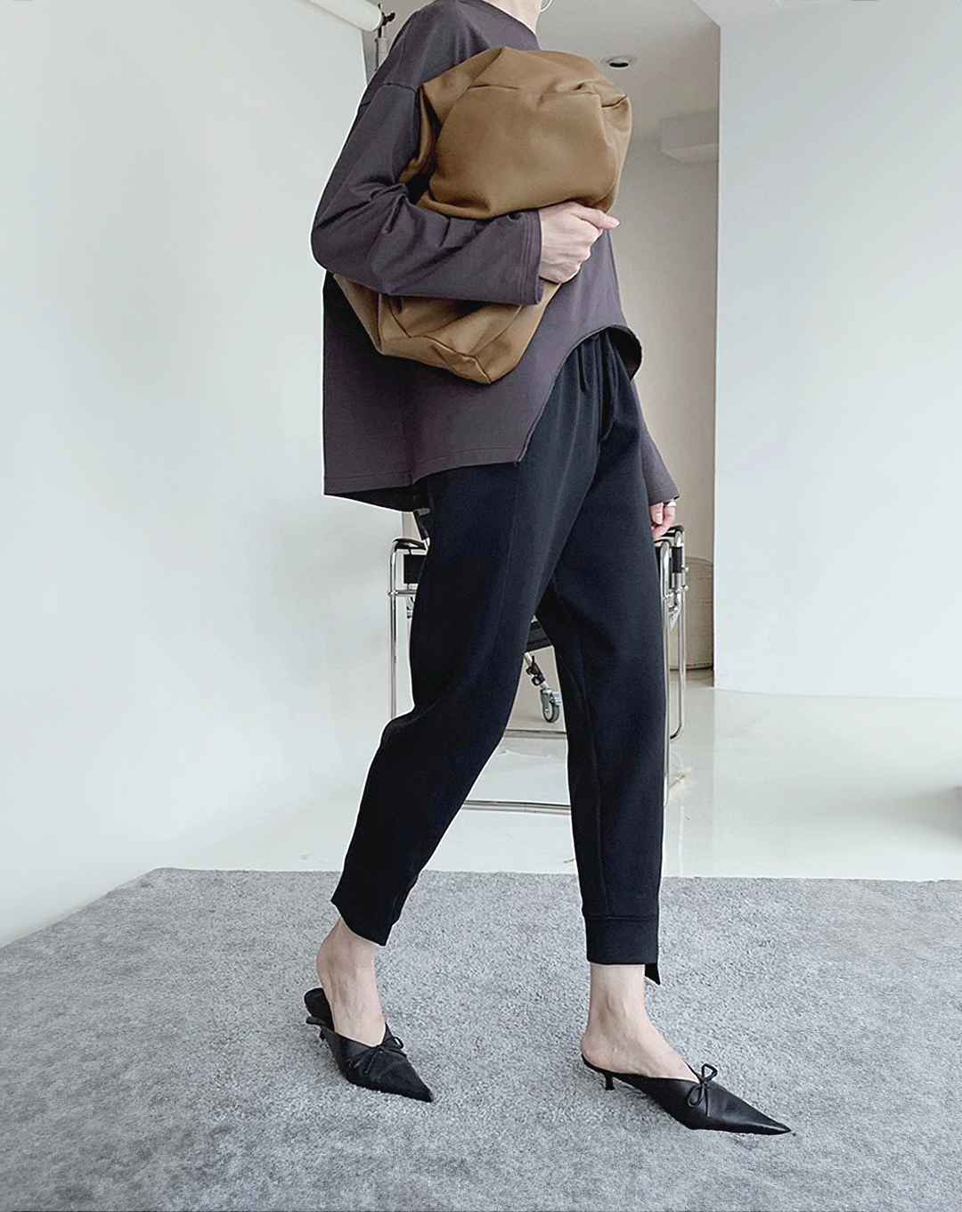 ♀Drawstring Cropped Pants