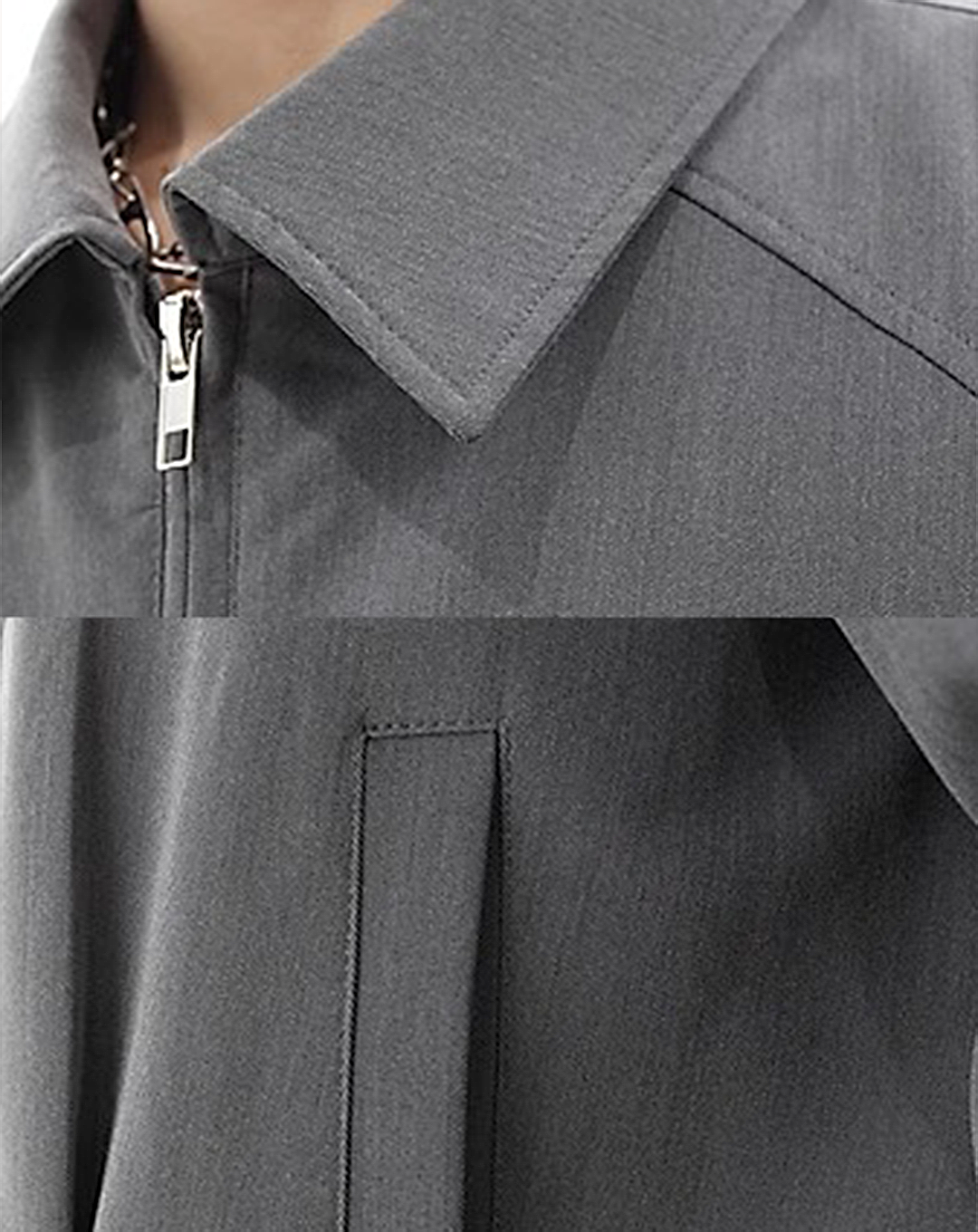 ♂Plain Zip-Up Jacket