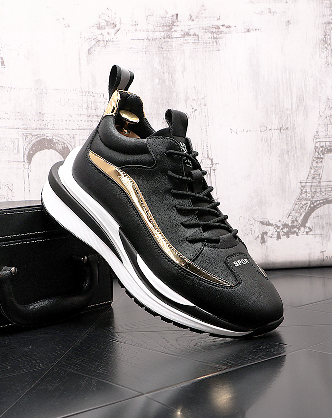 ♂♀Gold Line Sneakers