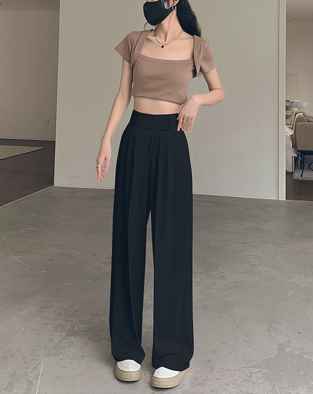 ♀High Waist Velcro Pants