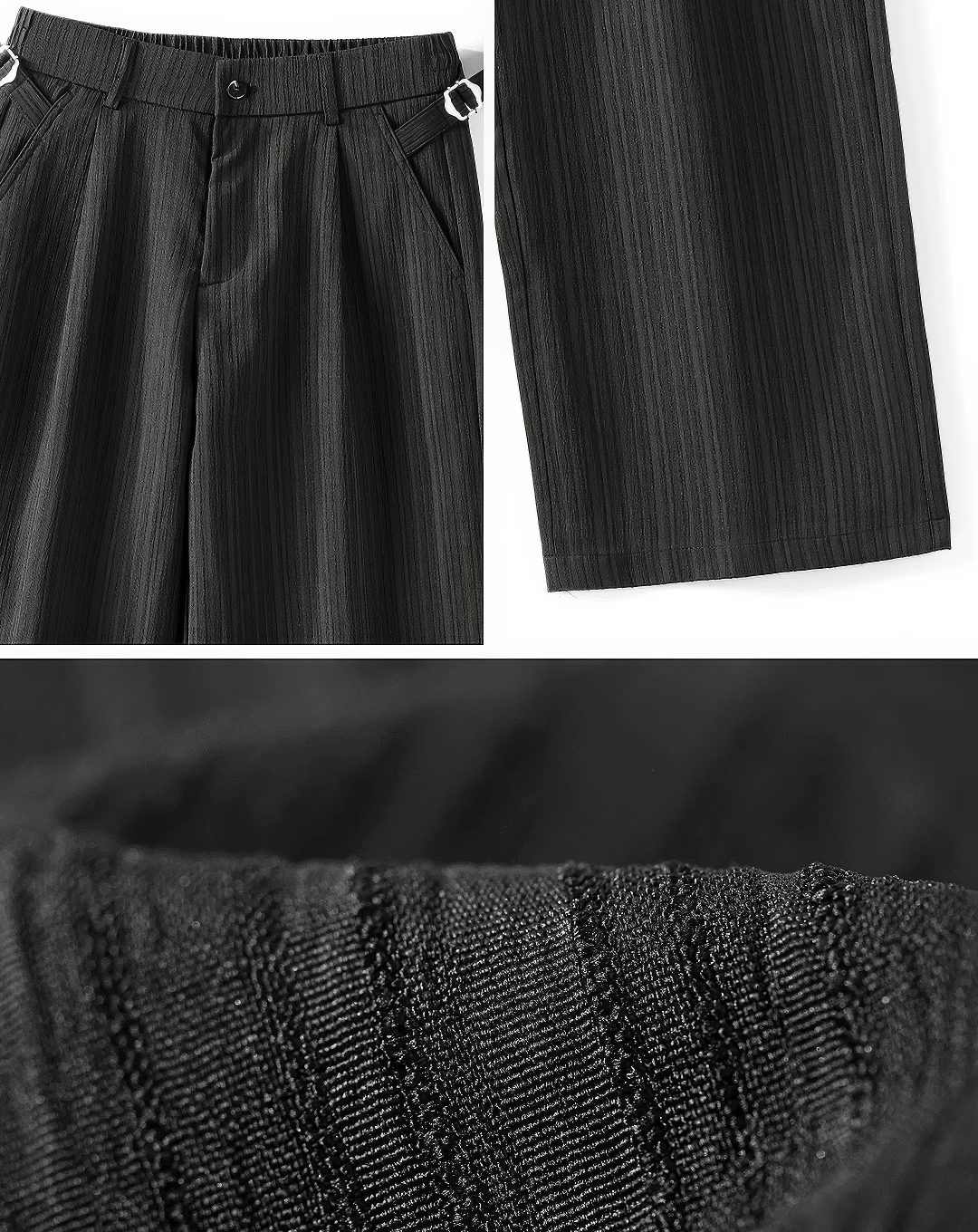 ♂♀Side Buckle Wide Pants