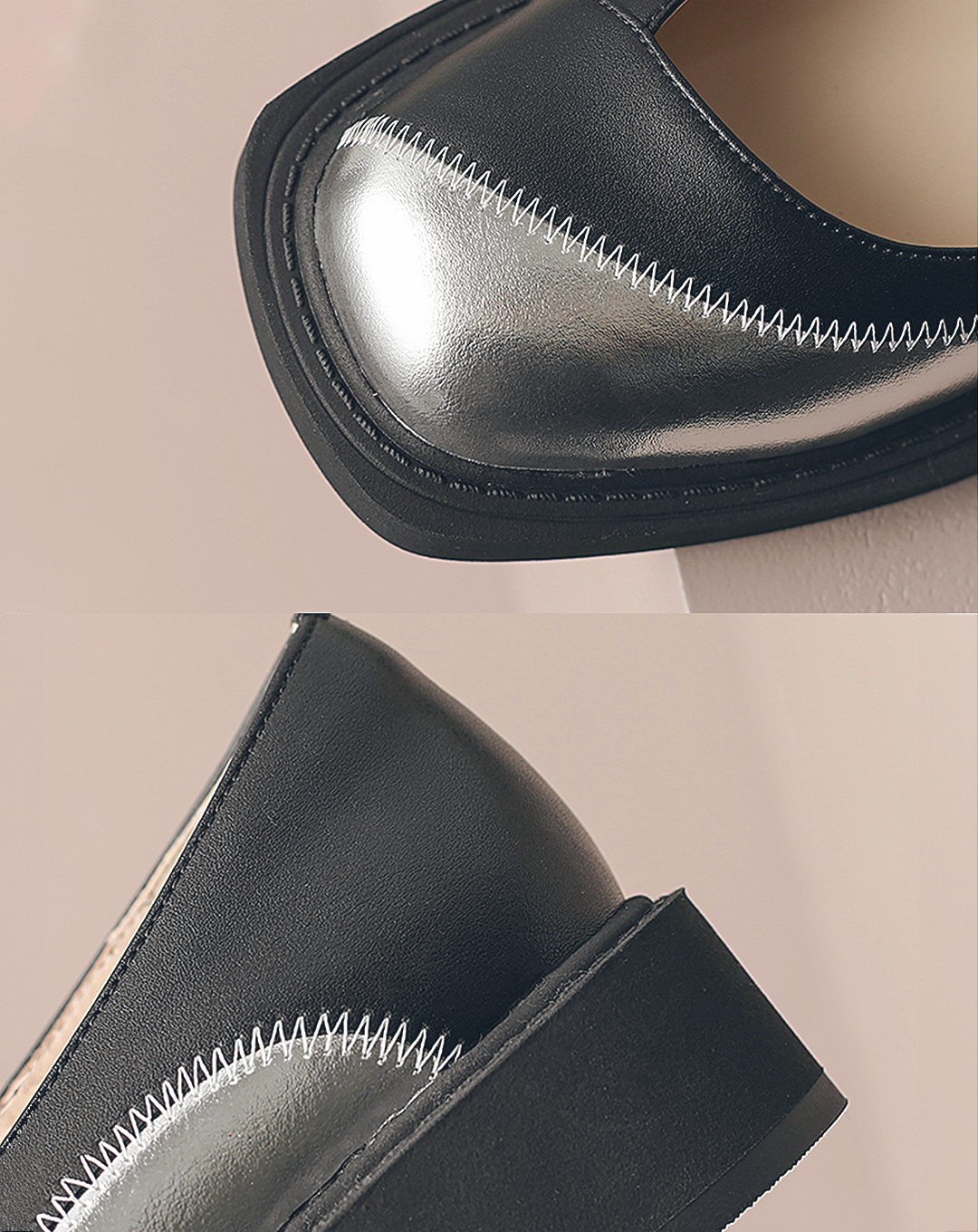 ♀本革/Metallic Bicolor Pumps