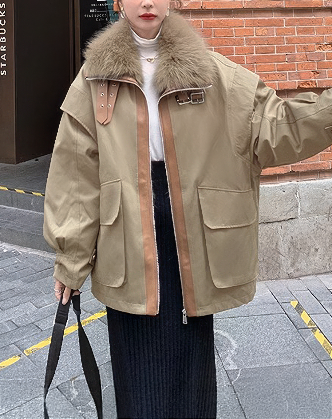 ♀Fur Collar Volume Jacket