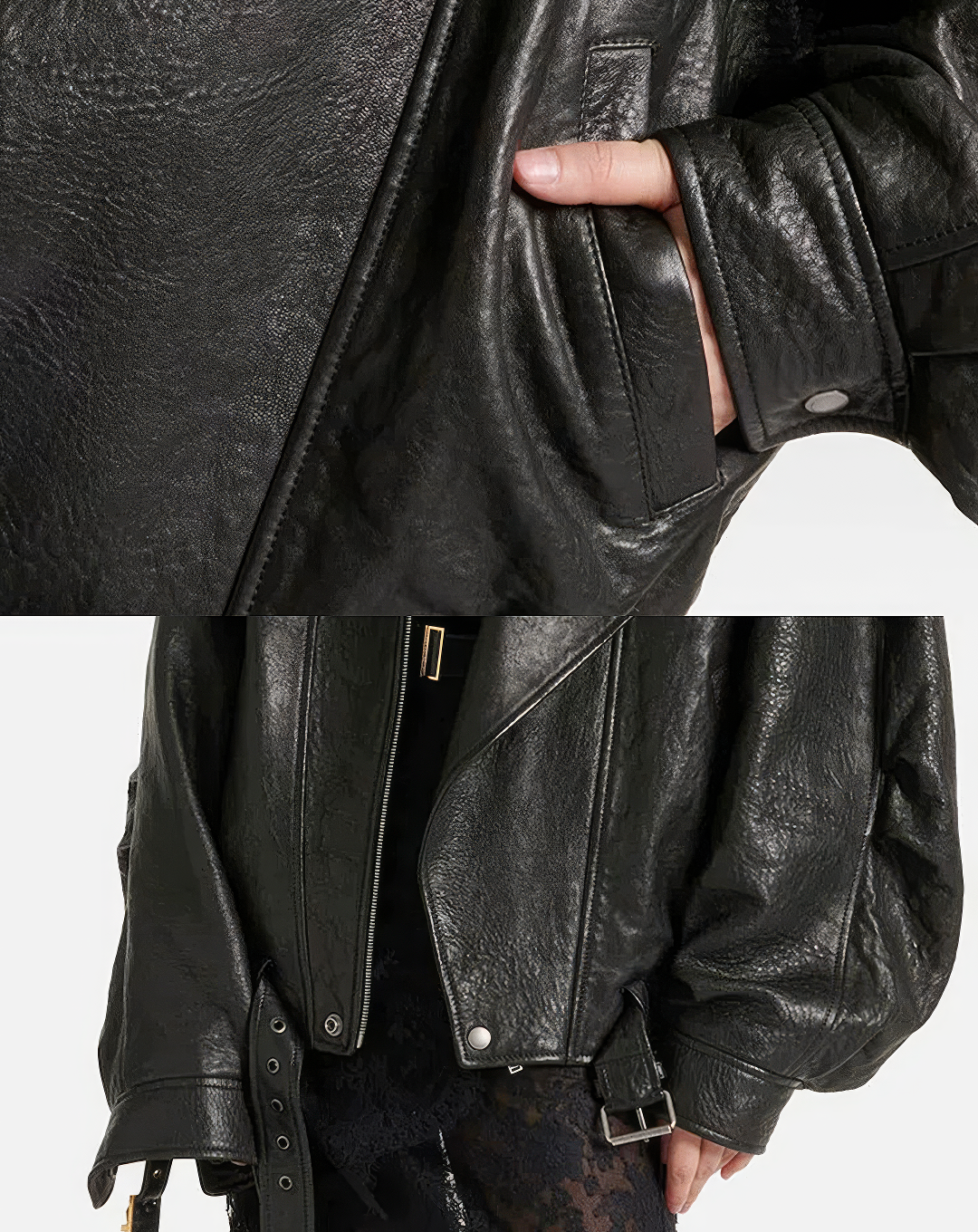 ♀本革/Belted Riders Leather Jacket