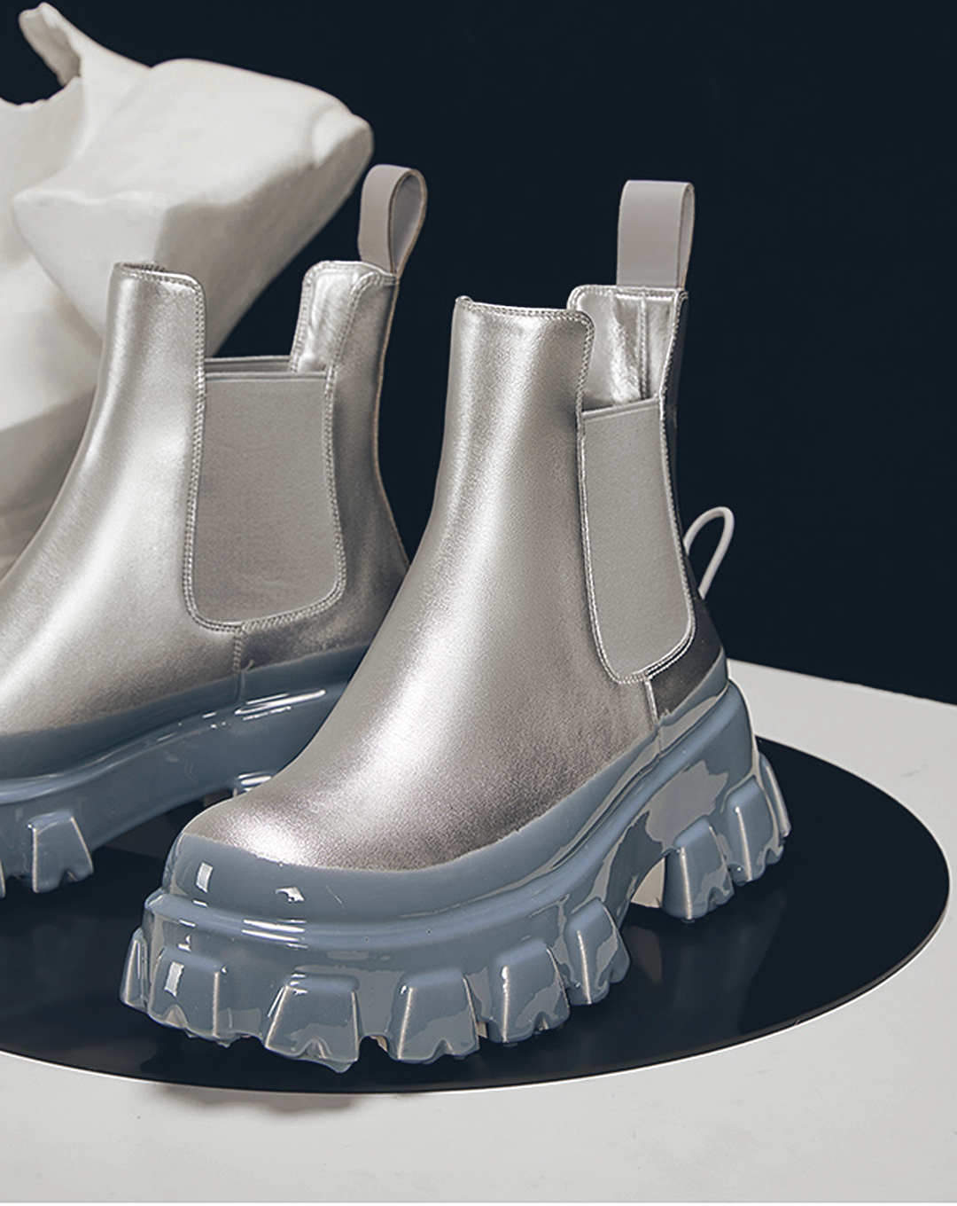 ♀Rugged Sole Chelsea Boots