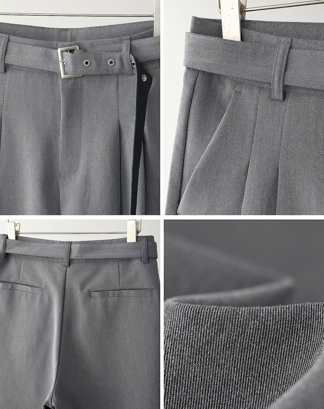 ♂♀Eyelet Belt Wide Pants