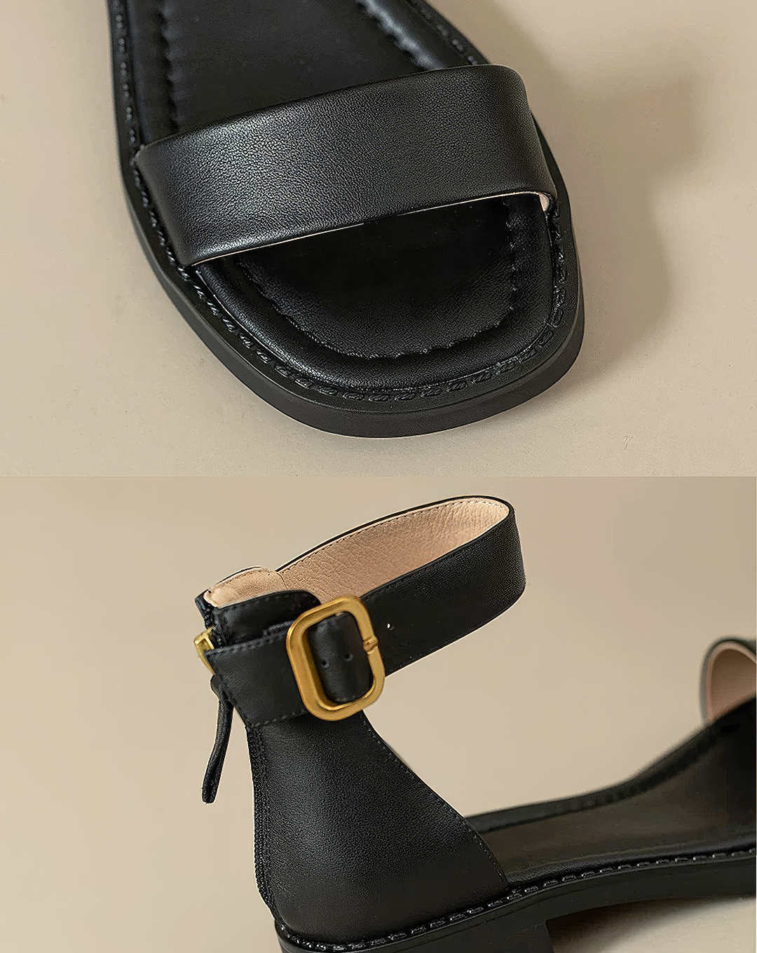 ♀本革/Tailored Toe Loop Sandal