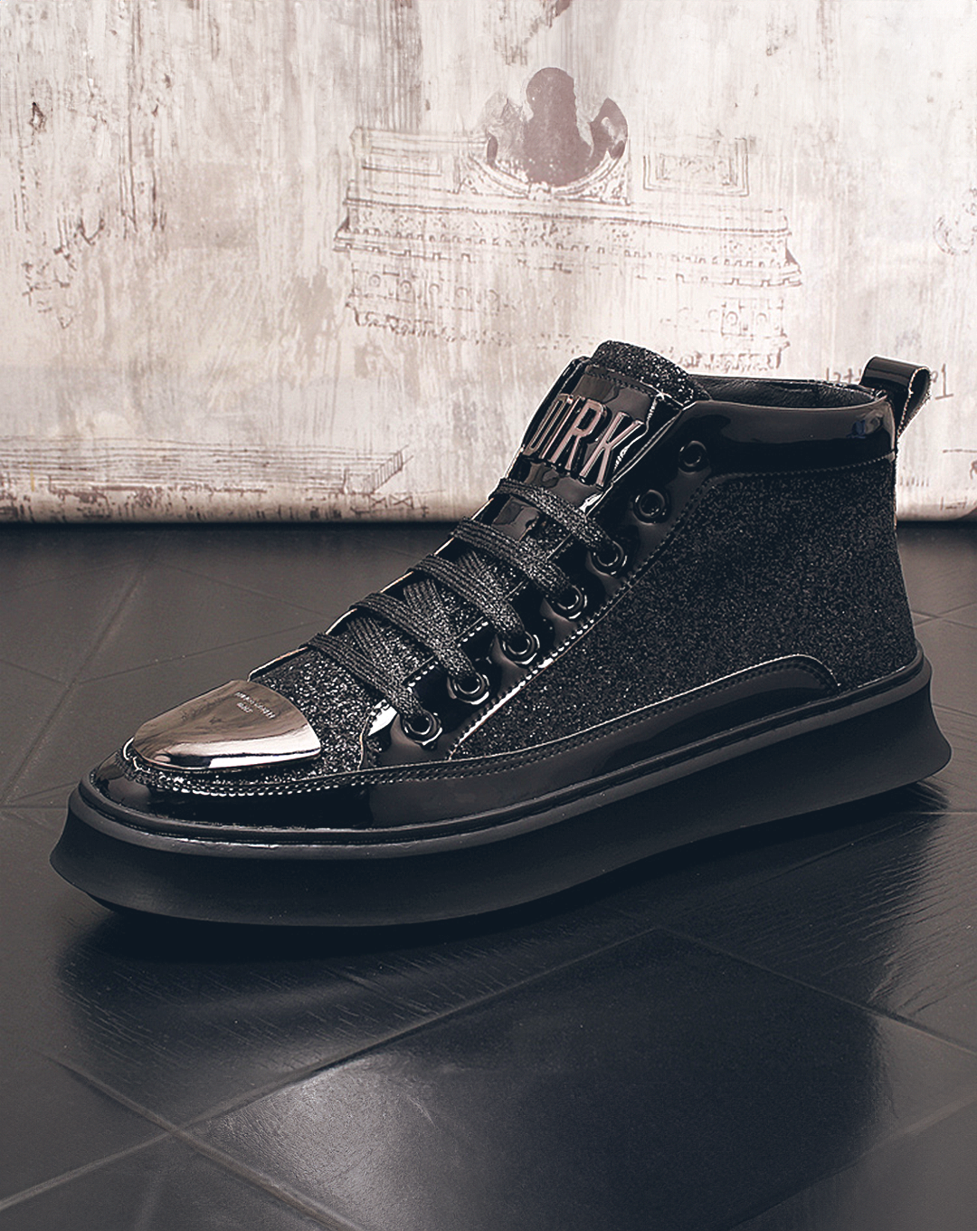 ♂♀Metallic Design Platform Sneakers
