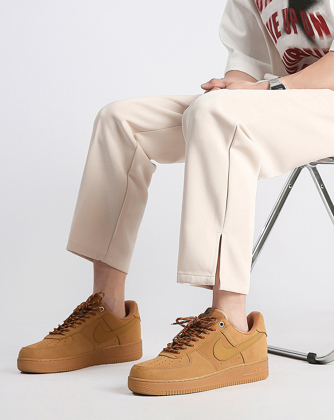 ♂Side Slit Straight Pants