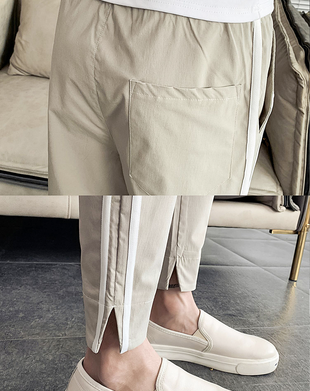 ♂Drawstring Line Pants