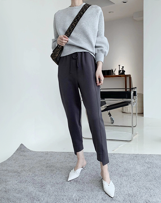 ♀Drawstring Cropped Pants