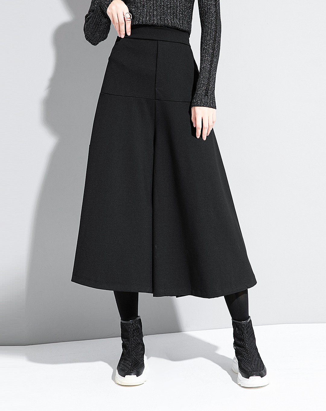 ♀Black Wide Leg Pants