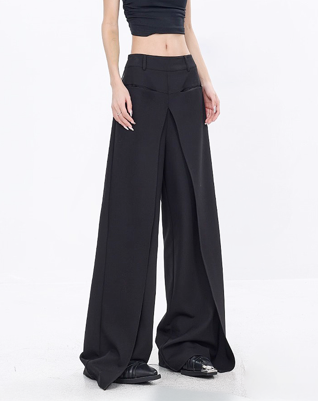 ♀V-Cut Draped Pants