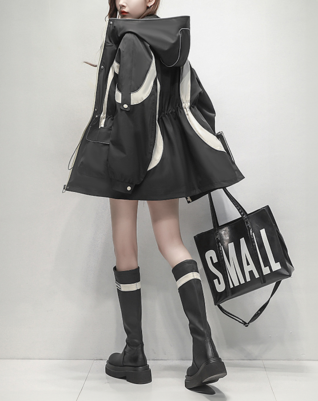 ♀Curve Line Hooded Jacket