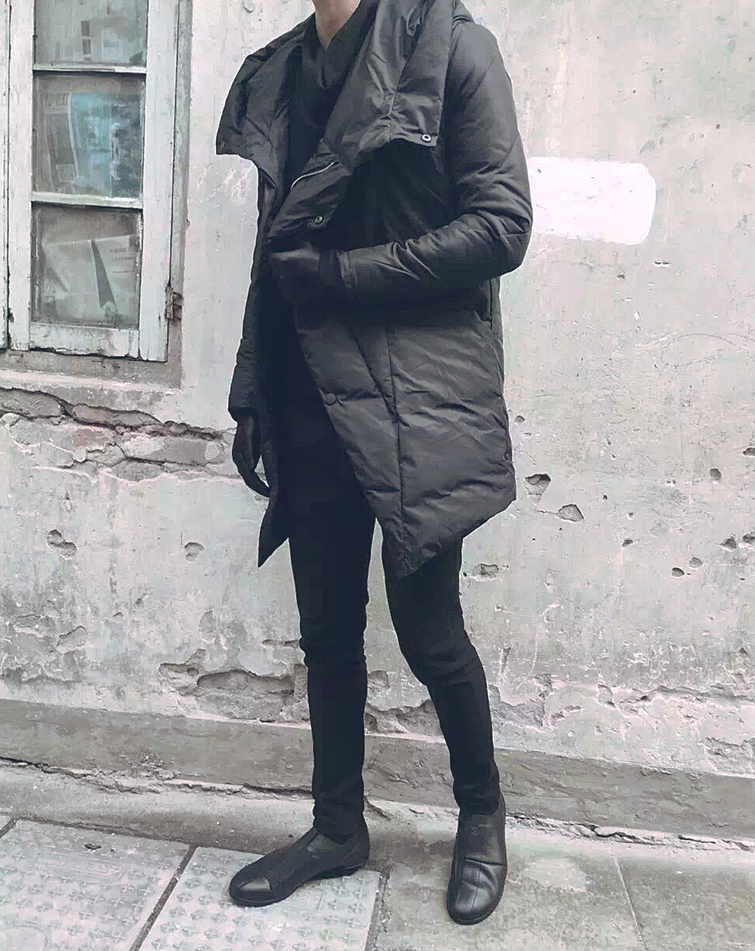 ♂Asymmetric Middle Down Jacket