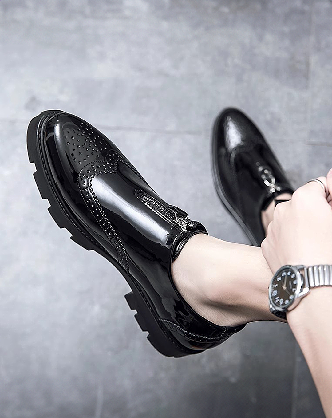 ♂Zip-Up Platform Shoes