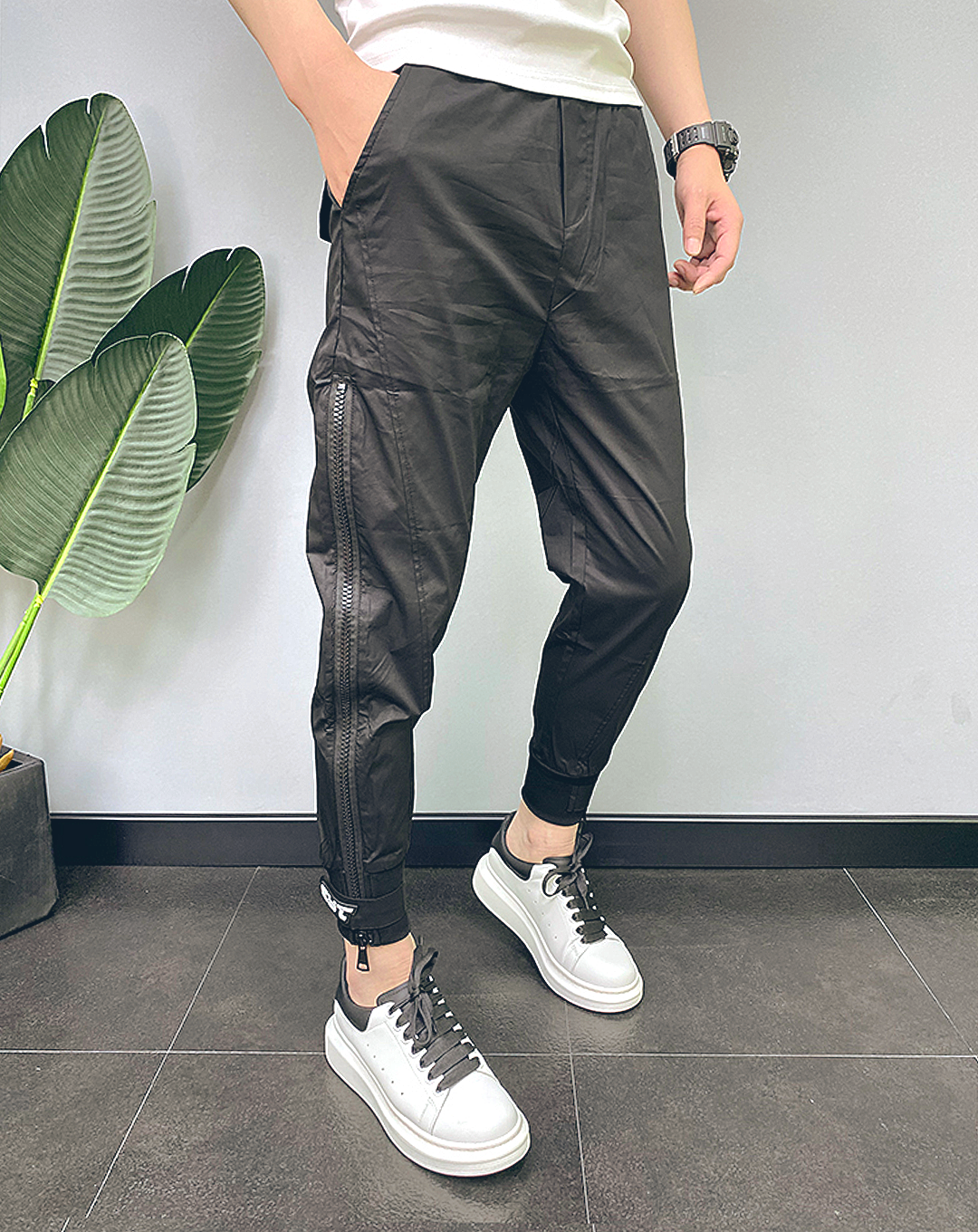 ♂Side Zip Jogger Pants