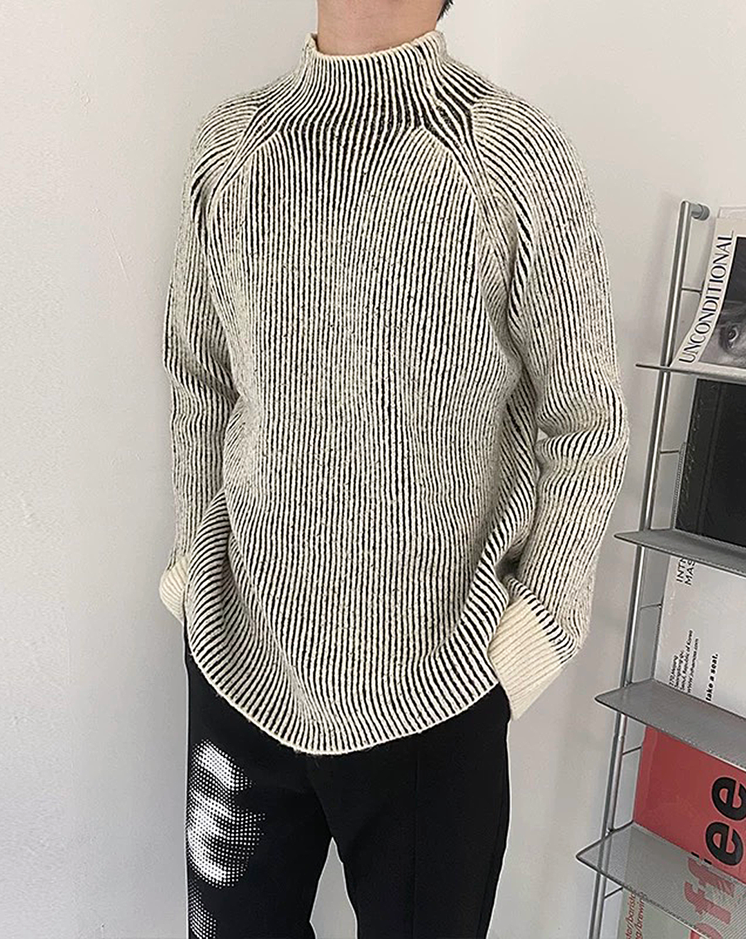 ♂Rib High Neck Knit