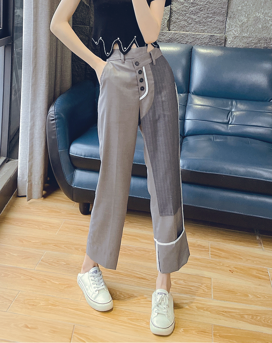 ♀Asymmetric Switching Pants