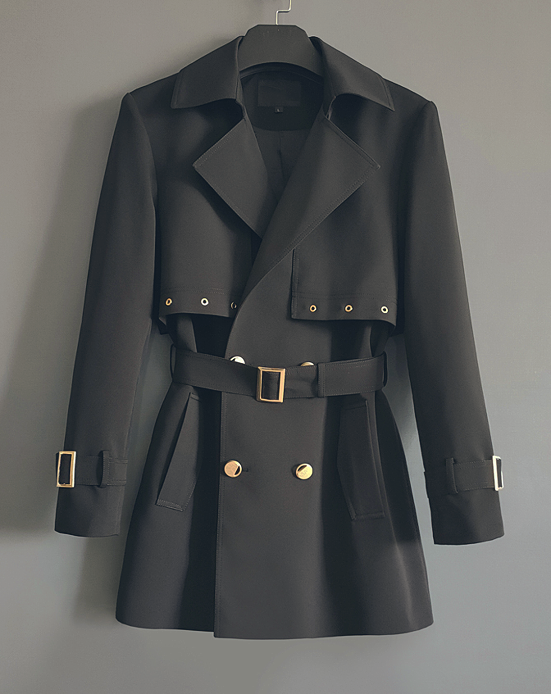 ♂Eyelet Design Trench Coat