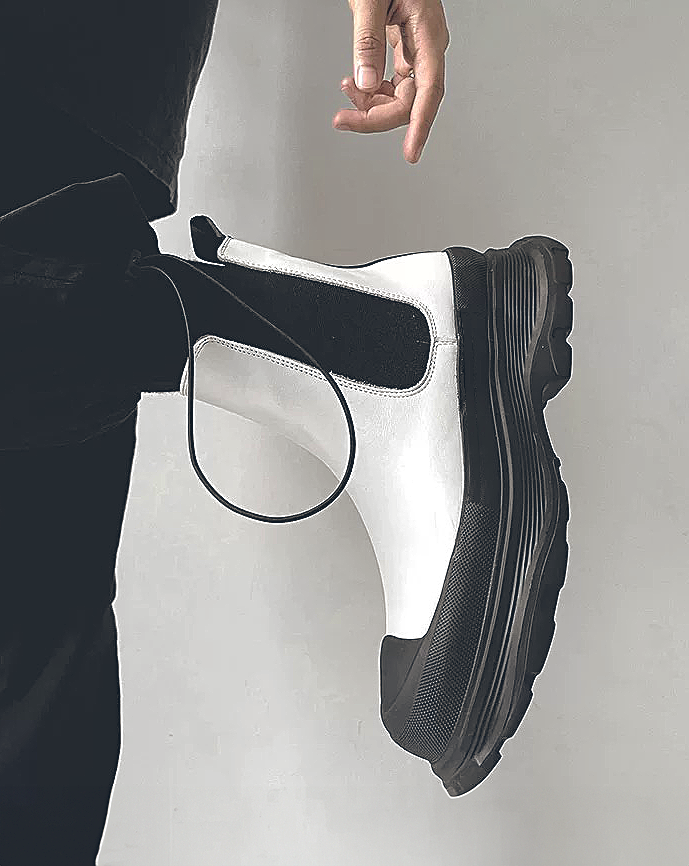 ♂♀Platform Leather Chelsea Boots