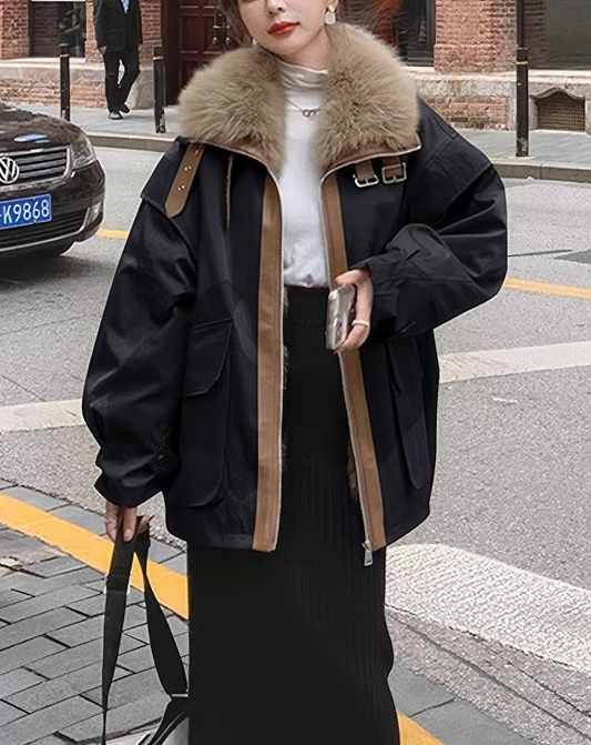 ♀Fur Collar Volume Jacket