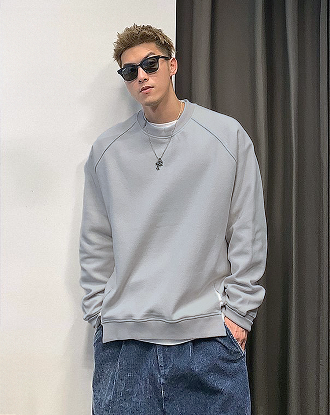 ♂Simple Slit Sweatshirt