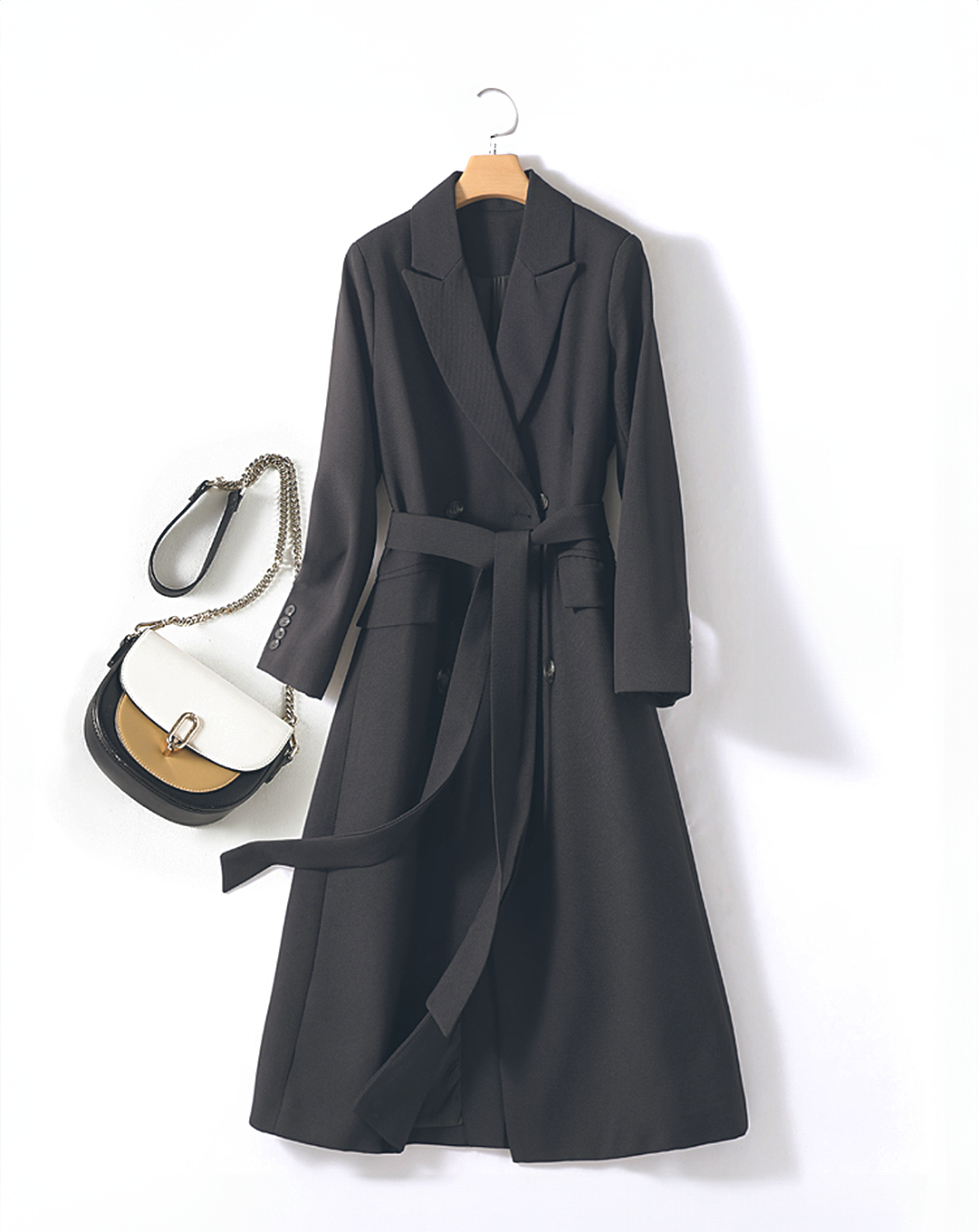 ♀Black Casual Long Coat