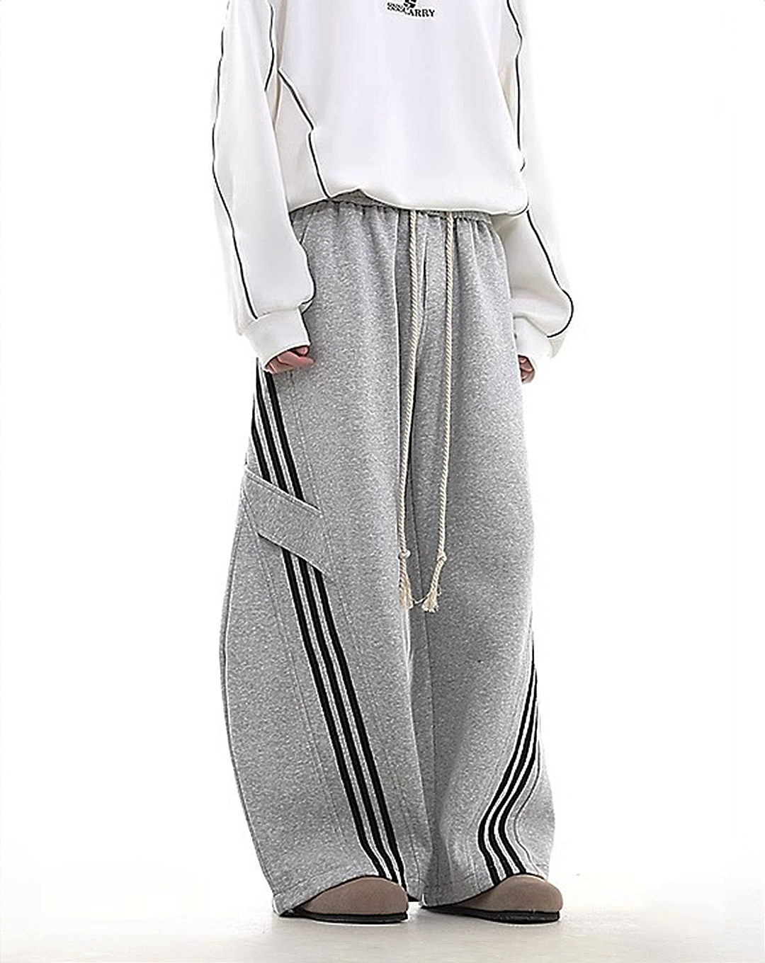 ♂Athletic Stripe Drawstring Pants