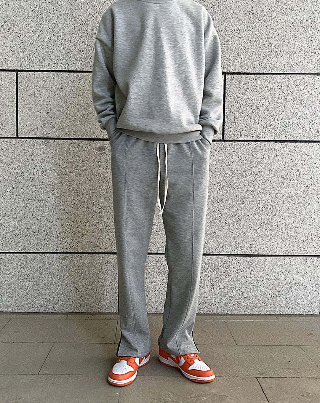 ♂Drawstring Side Slit Sweatpants