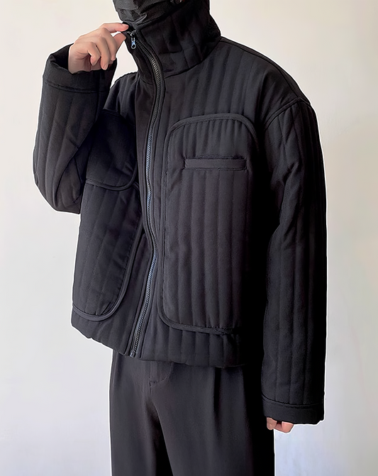 ♂Quilted Stand Collar Jacket