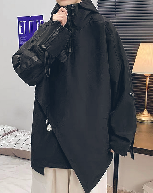 ♂Asymmetric Design Anorak Hoodie