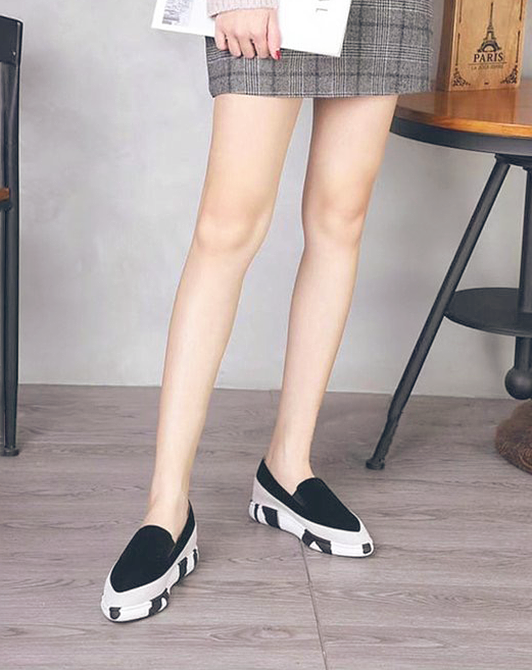 ♀Cow Pattern Sole Slip-On Shoes