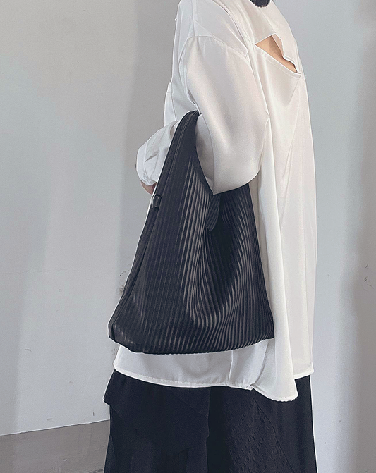 2Way Leather Pleated Bag