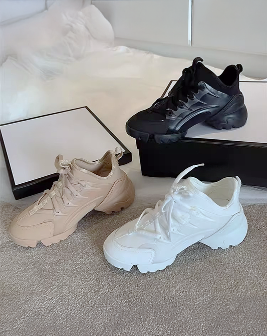 ♀本革/Bold Curve Sneakers